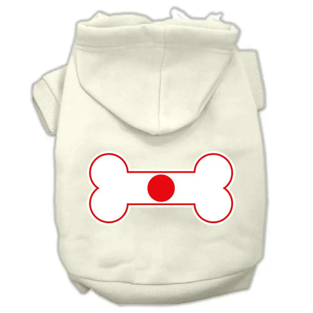 Bone-Shaped-Japan-Flag-Screen-Print-Pet-Hoodies-Cream-Size-L-GreatEagleInc-333899085