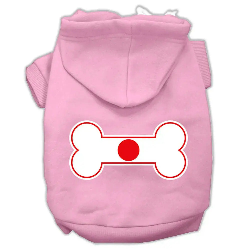 Bone-Shaped-Japan-Flag-Screen-Print-Pet-Hoodies-Light-Pink-Size-L-GreatEagleInc-333722492