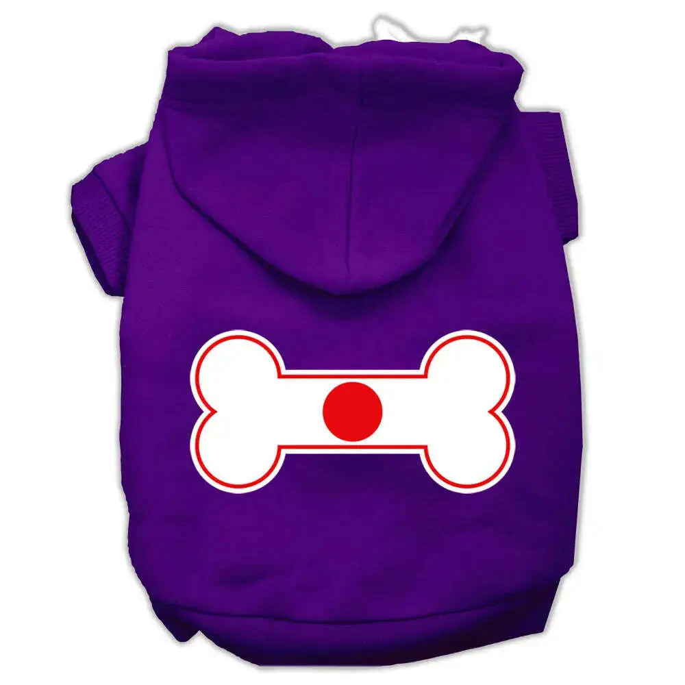 Bone-Shaped-Japan-Flag-Screen-Print-Pet-Hoodies-Purple-Size-S-GreatEagleInc-333722180