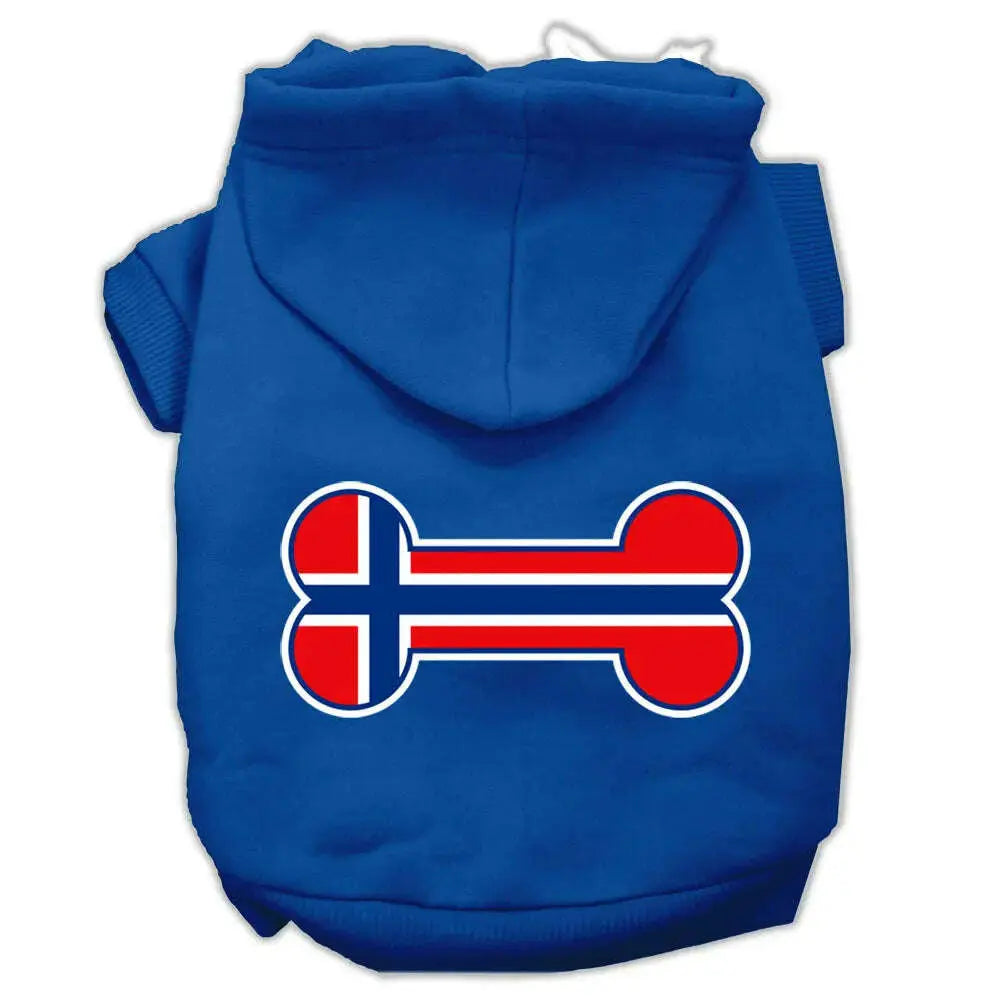 Bone-Shaped-Norway-Flag-Screen-Print-Pet-Hoodies-Blue-L-GreatEagleInc-333720490