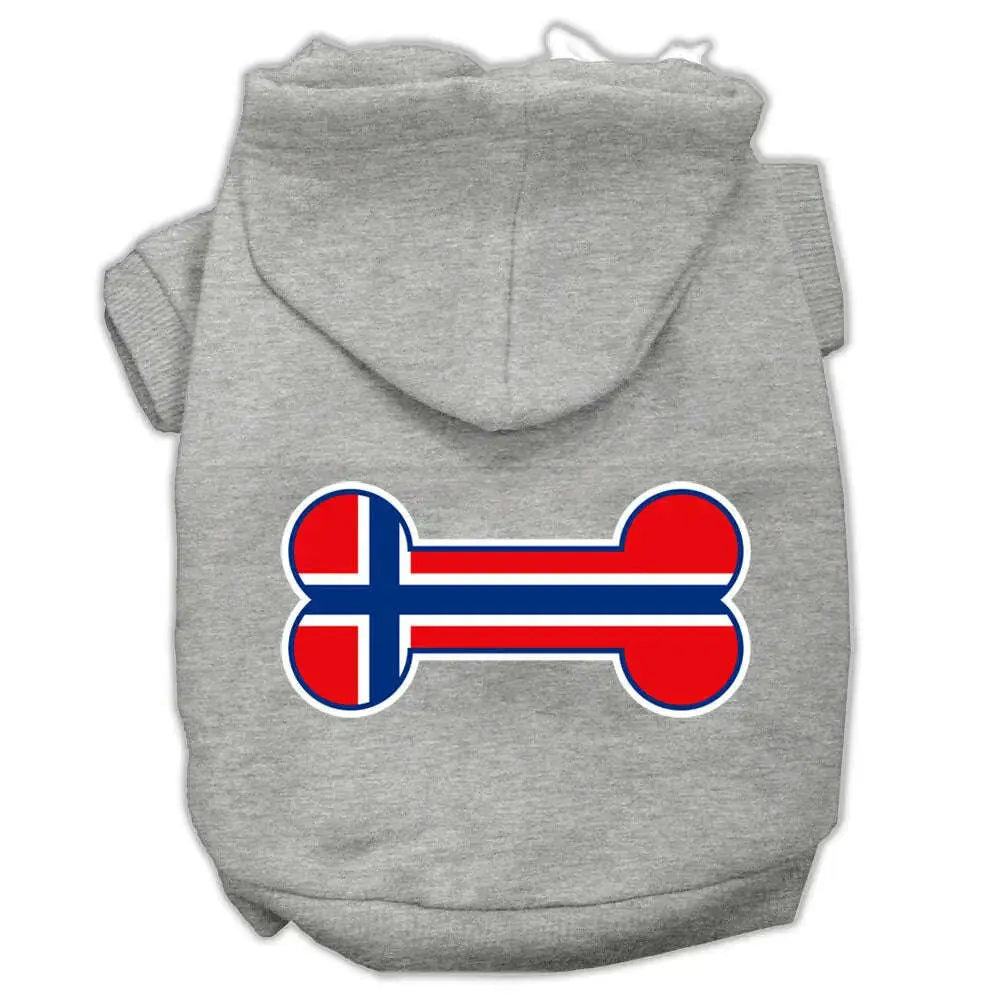 Bone-Shaped-Norway-Flag-Screen-Print-Pet-Hoodies-Grey-M-GreatEagleInc-333719651