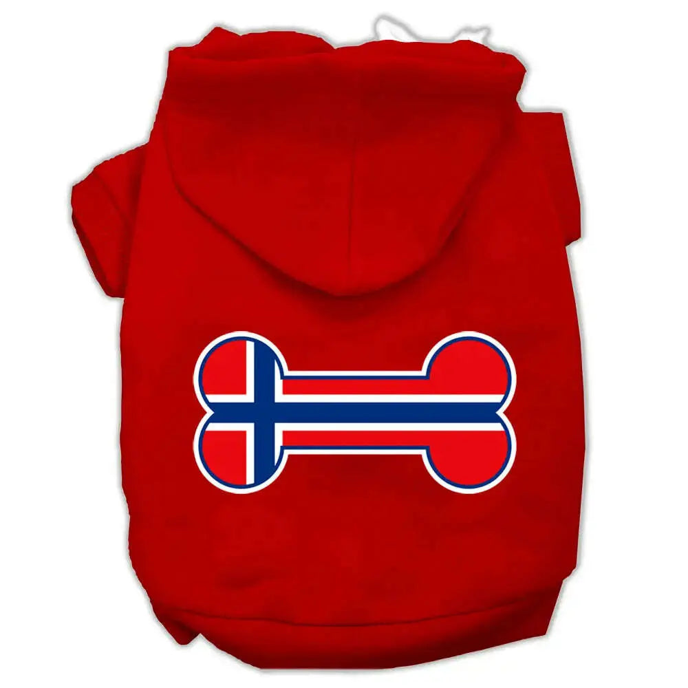 Bone-Shaped-Norway-Flag-Screen-Print-Pet-Hoodies-Red-Size-Xl-GreatEagleInc-319412782