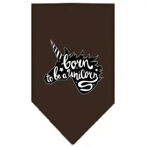 Born-To-Be-A-Unicorn-Screen-Print-Bandana-Cocoa-Small-GreatEagleInc-319347699