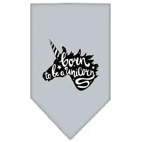 Born-To-Be-A-Unicorn-Screen-Print-Bandana-Grey-Small-GreatEagleInc-319347438