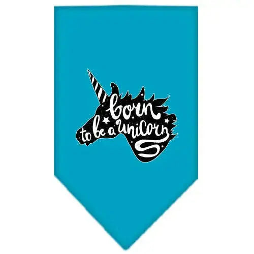 Born-To-Be-A-Unicorn-Screen-Print-Bandana-Turquoise-Small-GreatEagleInc-319346751