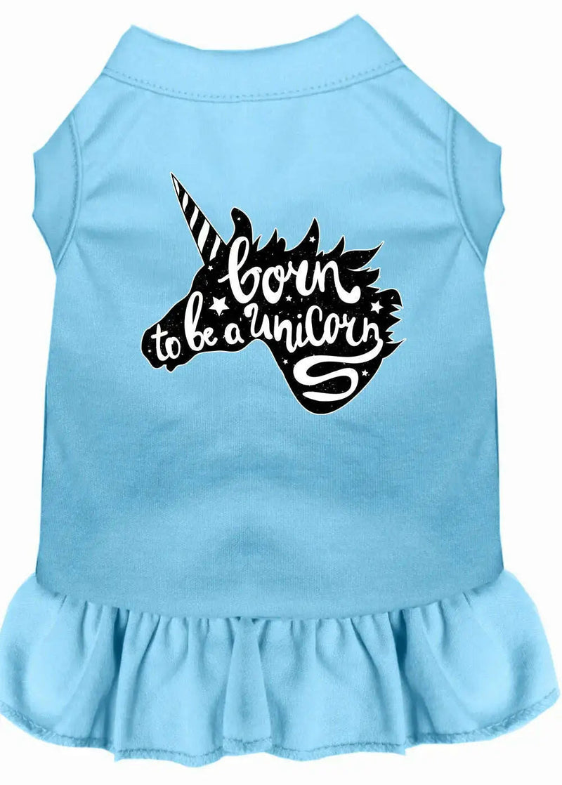 Born-To-Be-A-Unicorn-Screen-Print-Dog-Dress-Baby-Blue-Xs-GreatEagleInc-333780093
