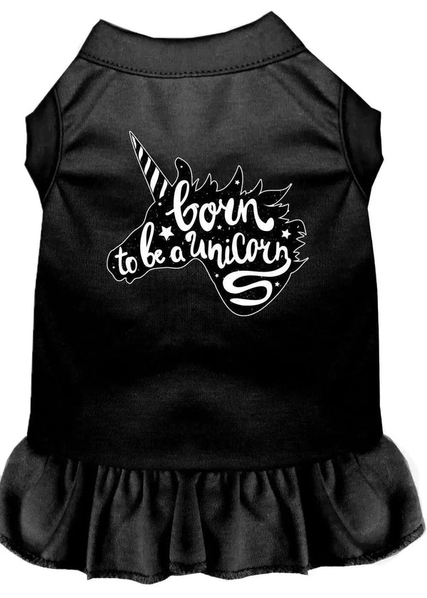 Born-To-Be-A-Unicorn-Screen-Print-Dog-Dress-Black-Med-GreatEagleInc-333780727