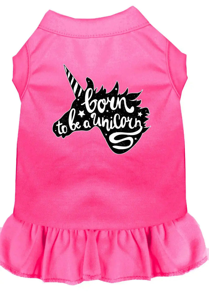 Born-To-Be-A-Unicorn-Screen-Print-Dog-Dress-Bright-Pink-Lg-GreatEagleInc-333781227