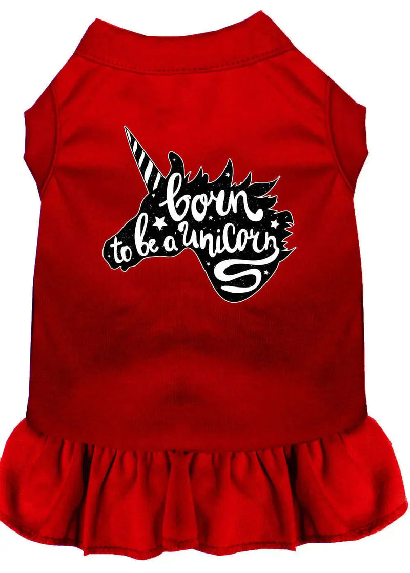 Born-To-Be-A-Unicorn-Screen-Print-Dog-Dress-Red-Xl-GreatEagleInc-333801433