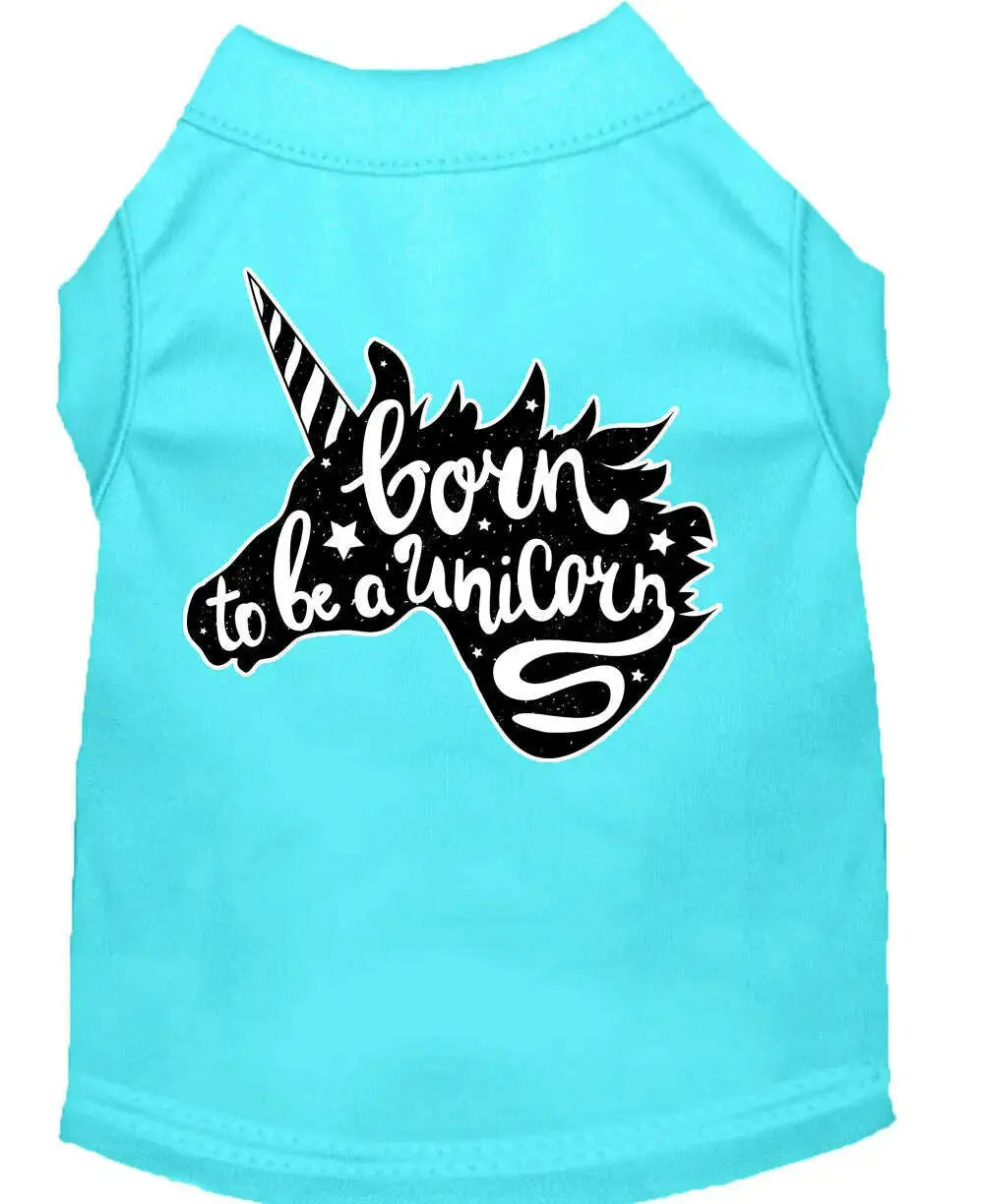 Born-To-Be-A-Unicorn-Screen-Print-Dog-Shirt-Aqua-Xxxl-GreatEagleInc-319968597