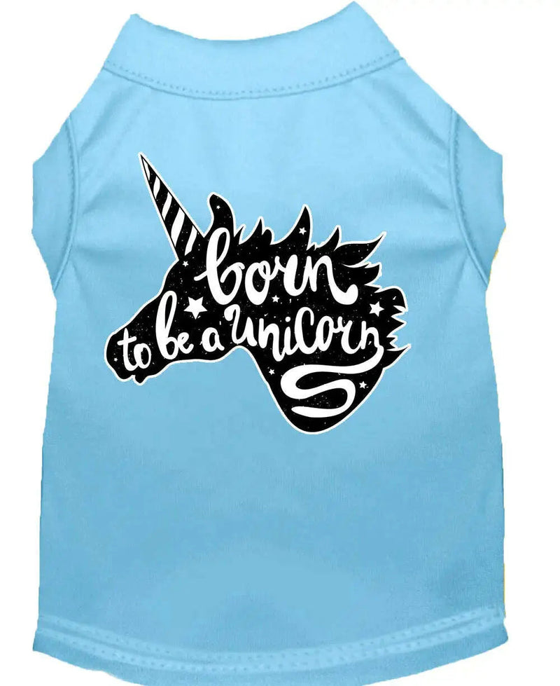 Born-To-Be-A-Unicorn-Screen-Print-Dog-Shirt-Baby-Blue-Xs-GreatEagleInc-319968265