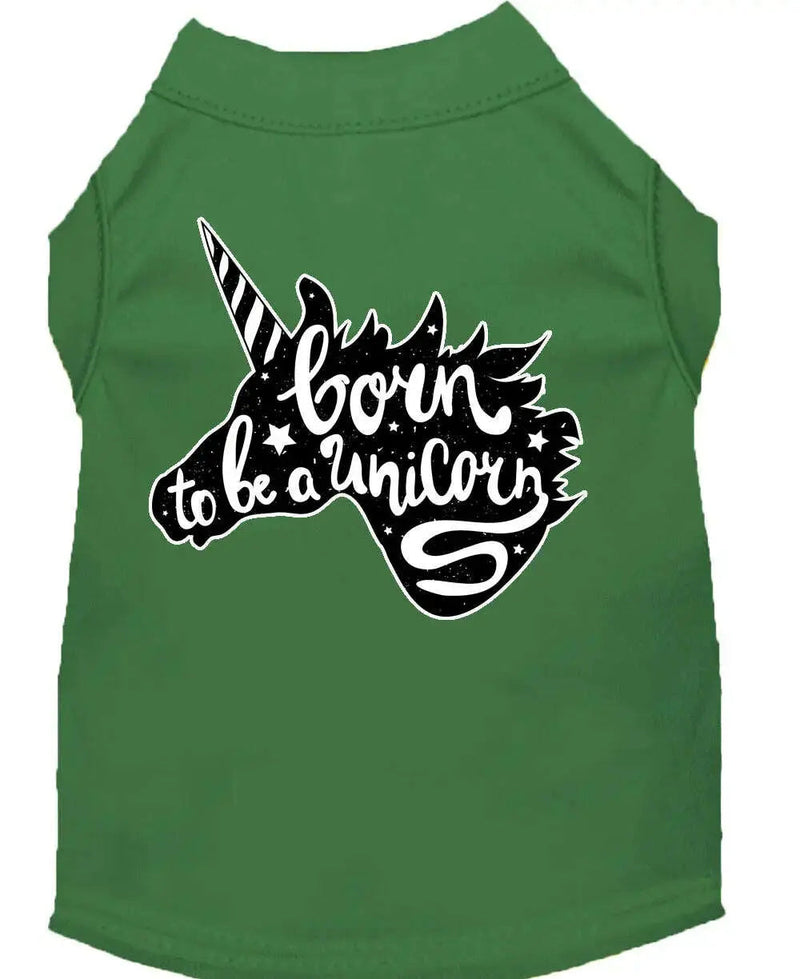 Born-To-Be-A-Unicorn-Screen-Print-Dog-Shirt-Green-Xxl-GreatEagleInc-319966753