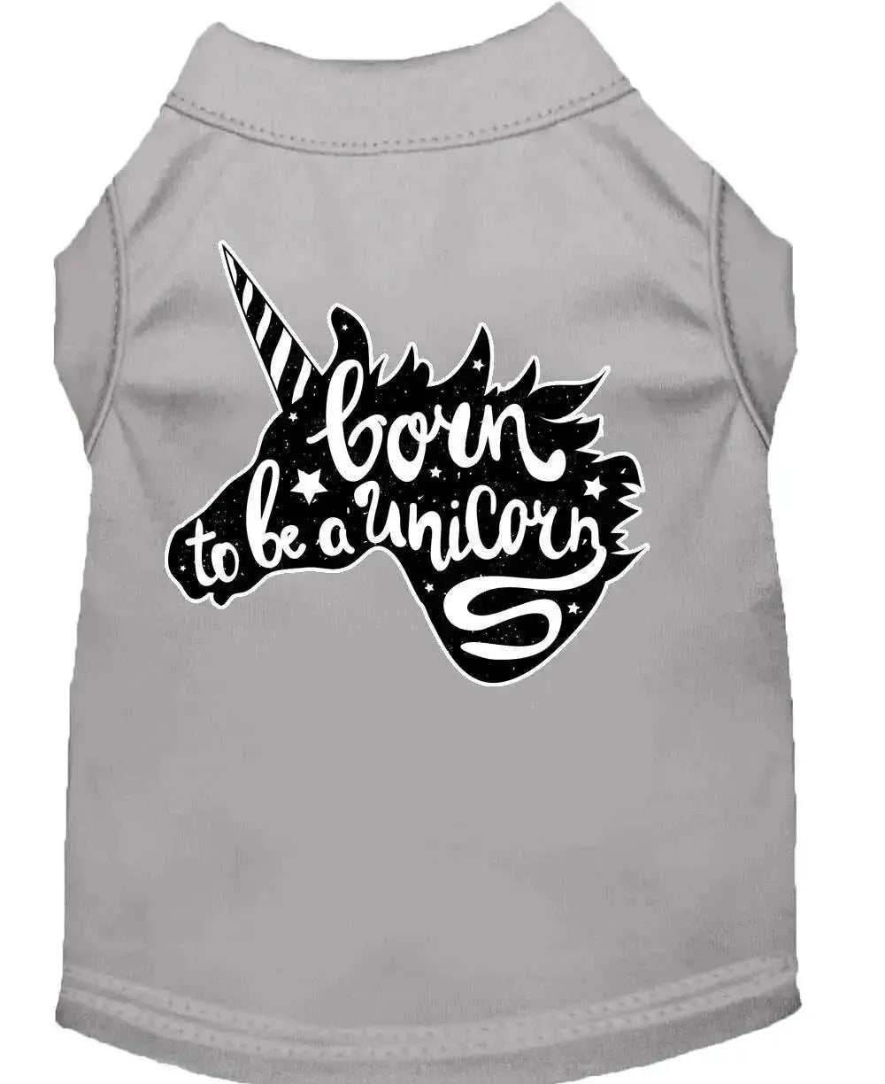 Born-To-Be-A-Unicorn-Screen-Print-Dog-Shirt-Grey-Xl-GreatEagleInc-318560144