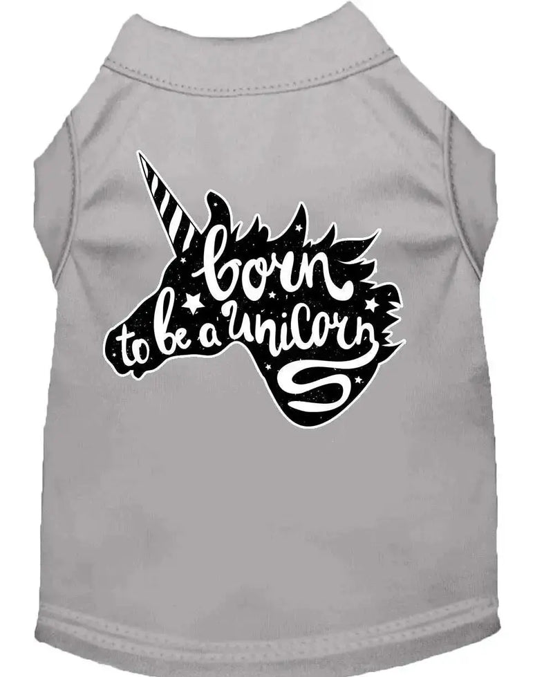 Born-To-Be-A-Unicorn-Screen-Print-Dog-Shirt-Grey-Xl-GreatEagleInc-318560144