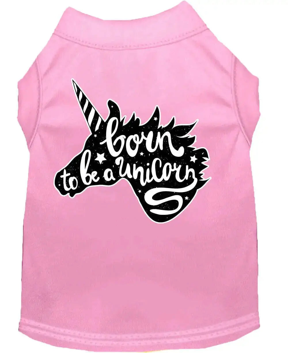 Born-To-Be-A-Unicorn-Screen-Print-Dog-Shirt-Light-Pink-Lg-GreatEagleInc-318848541