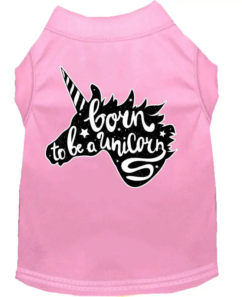 Born-To-Be-A-Unicorn-Screen-Print-Dog-Shirt-Light-Pink-Med-GreatEagleInc-318848622