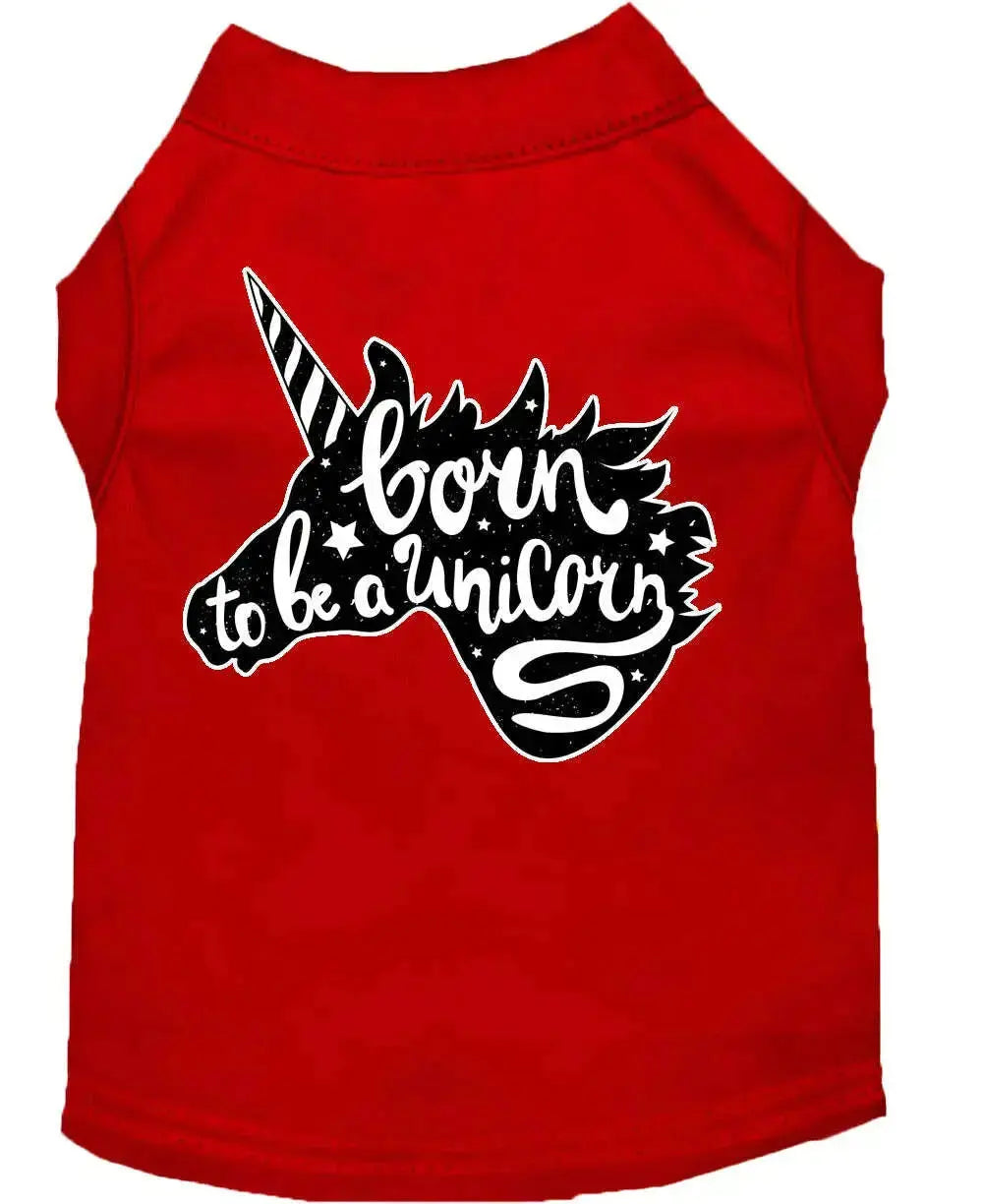 Born-To-Be-A-Unicorn-Screen-Print-Dog-Shirt-Red-Xxxl-GreatEagleInc-318837789