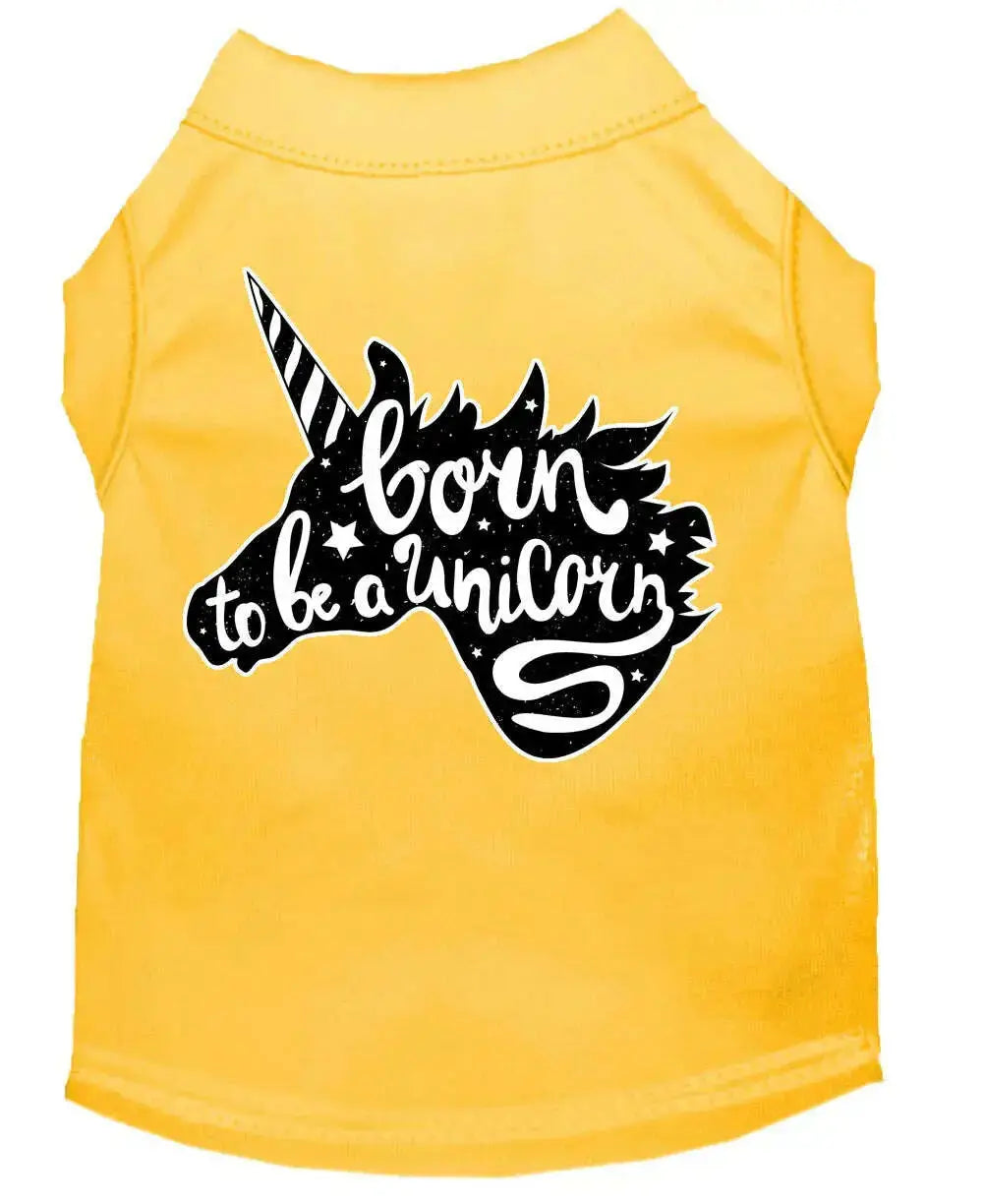 Born-To-Be-A-Unicorn-Screen-Print-Dog-Shirt-Yellow-Xl-GreatEagleInc-318837865