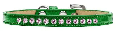 Bright-Pink-Crystal-Size-12-Emerald-Green-Puppy-Ice-Cream-Collar-GreatEagleInc-319622660