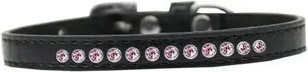 Bright-Pink-Crystal-Size-16-Black-Puppy-Collar-GreatEagleInc-333853783