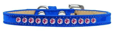 Bright-Pink-Crystal-Size-16-Blue-Puppy-Ice-Cream-Collar-GreatEagleInc-319622929