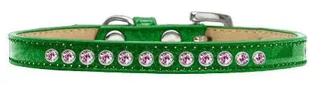Bright-Pink-Crystal-Size-16-Emerald-Green-Puppy-Ice-Cream-Collar-GreatEagleInc-319622439