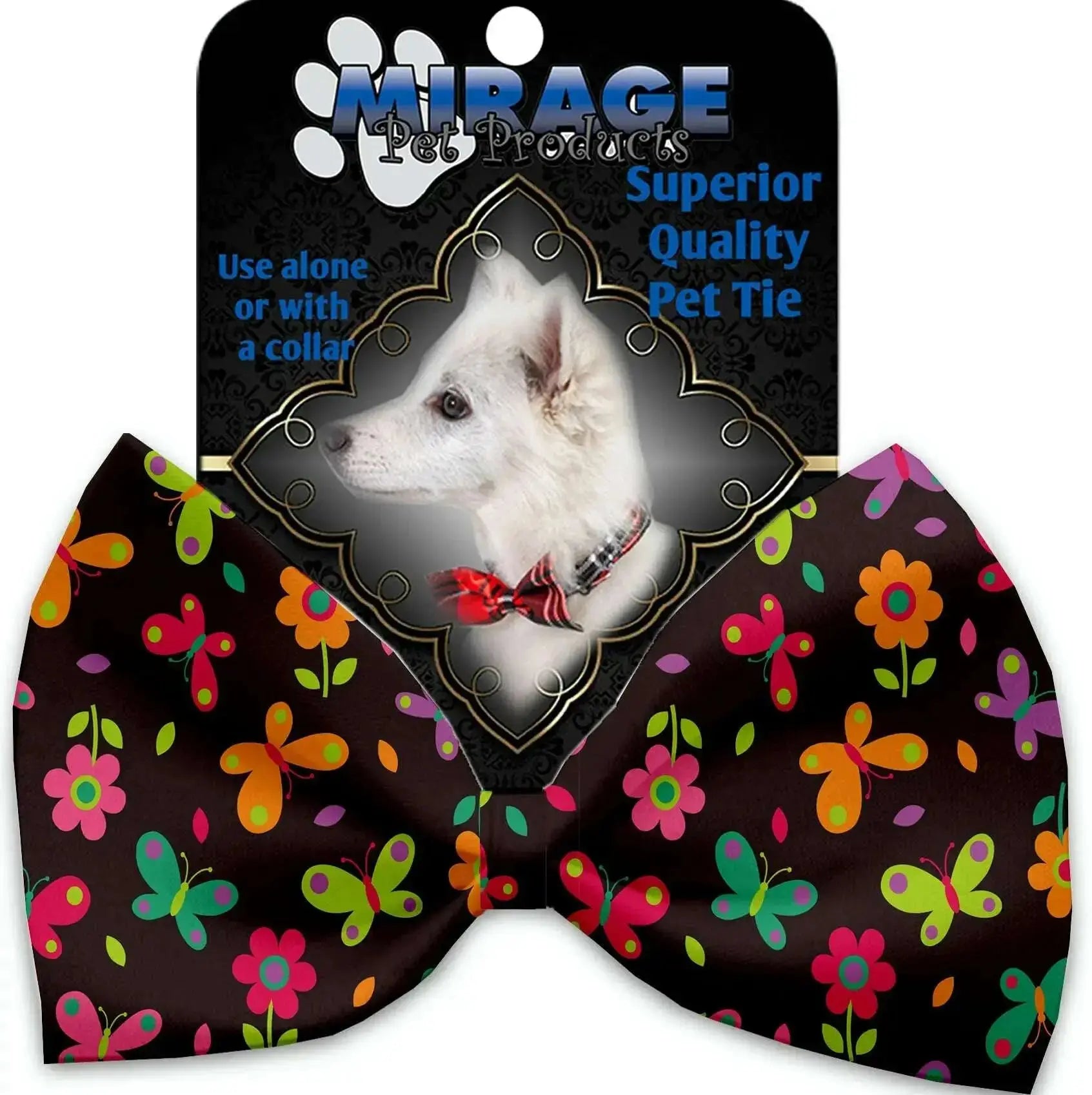 Butterflies-In-Brown-Pet-Bow-Tie-Collar-Accessory-With-Velcro-GreatEagleInc-318588058