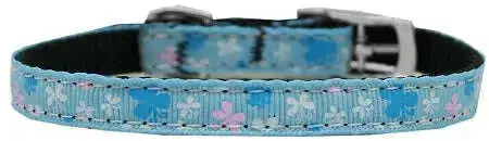 Butterfly-Nylon-Dog-Collar-With-Classic-Buckle-3-8_-Blue-Size-16-GreatEagleInc-333888413