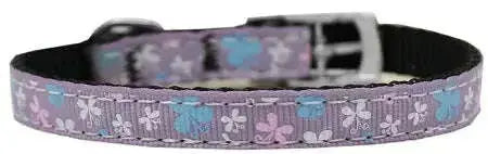 Butterfly-Nylon-Dog-Collar-With-Classic-Buckle-3-8_-Lavender-Size-16-GreatEagleInc-333888273