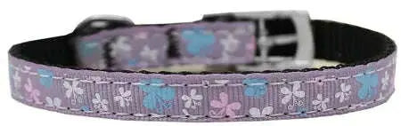 Butterfly-Nylon-Dog-Collar-With-Classic-Buckle-3-8_-Lavender-Size-8-GreatEagleInc-333888170