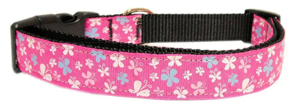 Butterfly-Nylon-Ribbon-Collar-Pink-Medium-GreatEagleInc-318780216