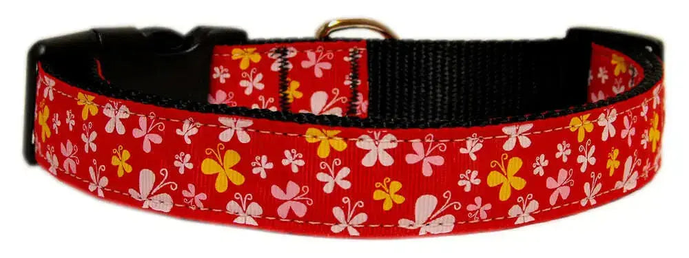 Butterfly-Nylon-Ribbon-Collar-Red-Xs-GreatEagleInc-318780497