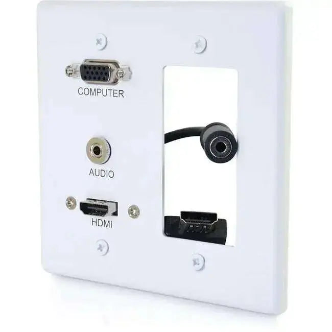 C2G-Decorative-Dual-Gang-VGA_-3.5mm-Audio-and-HDMI-Wall-Plate-White-C2G-335120625