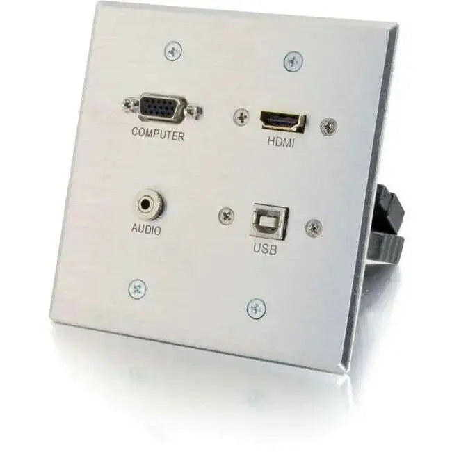 C2G-HDMI_-VGA_-3.5mm-and-USB-Pass-Through-Double-Gang-Wall-Plate-Aluminum-C2G-334572878