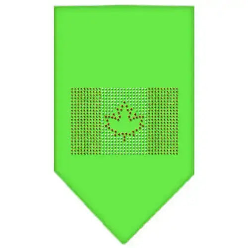 Canadian-Flag-Rhinestone-Bandana-Lime-Green-Large-GreatEagleInc-319064495