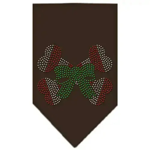 Candy-Cane-Crossbones-Rhinestone-Bandana-Cocoa-Small-GreatEagleInc-319040812