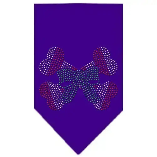 Candy-Cane-Crossbones-Rhinestone-Bandana-Purple-Small-GreatEagleInc-319040710