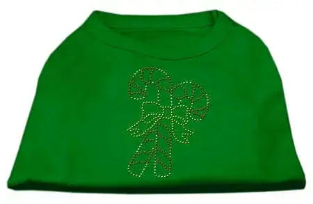 Candy-Cane-Rhinestone-Shirt-Emerald-Green-Sm-GreatEagleInc-319808589
