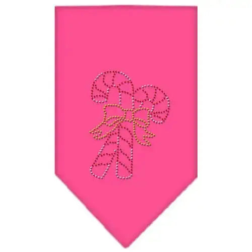 Candy-Canes-Rhinestone-Bandana-Bright-Pink-Large-GreatEagleInc-319059324