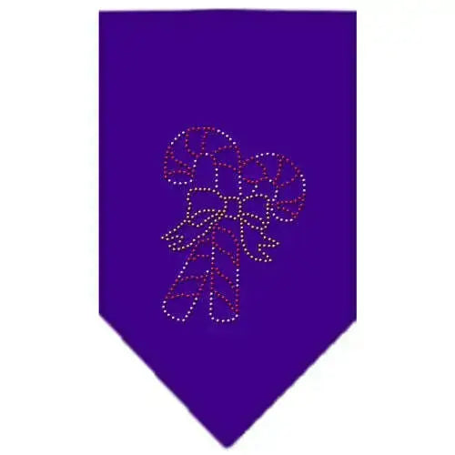 Candy-Canes-Rhinestone-Bandana-Purple-Small-GreatEagleInc-319058210