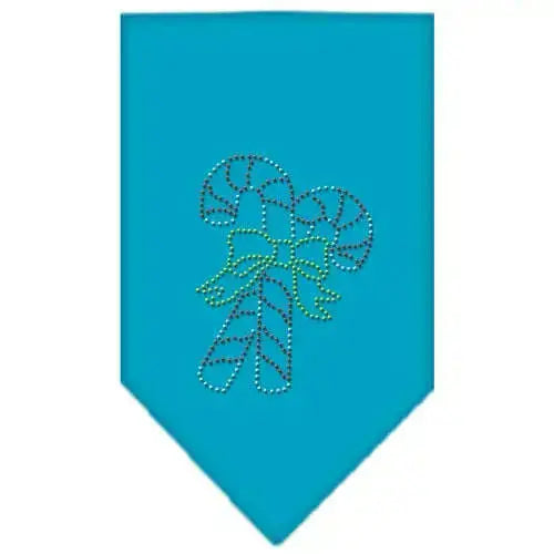Candy-Canes-Rhinestone-Bandana-Turquoise-Small-GreatEagleInc-319058110