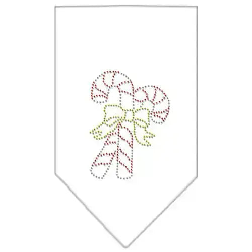 Candy-Canes-Rhinestone-Bandana-White-Small-GreatEagleInc-319058040