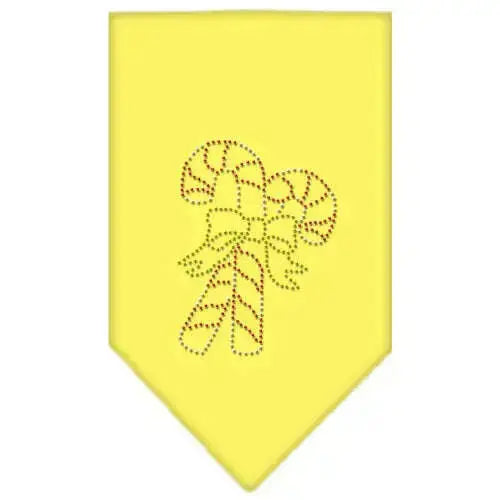Candy-Canes-Rhinestone-Bandana-Yellow-Small-GreatEagleInc-319057922