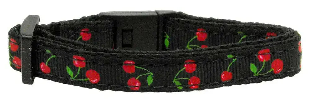 Cherries-Nylon-Collar-Black-Cat-Safety-GreatEagleInc-318900114