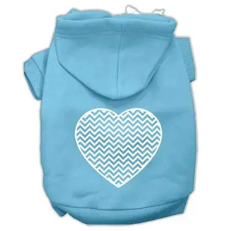 Chevron-Heart-Screen-Print-Dog-Pet-Hoodies-Baby-Blue-Size-Lg-GreatEagleInc-320005168