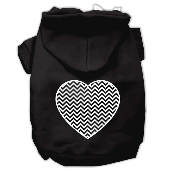 Chevron-Heart-Screen-Print-Dog-Pet-Hoodies-Black-Size-Xl-GreatEagleInc-333662253