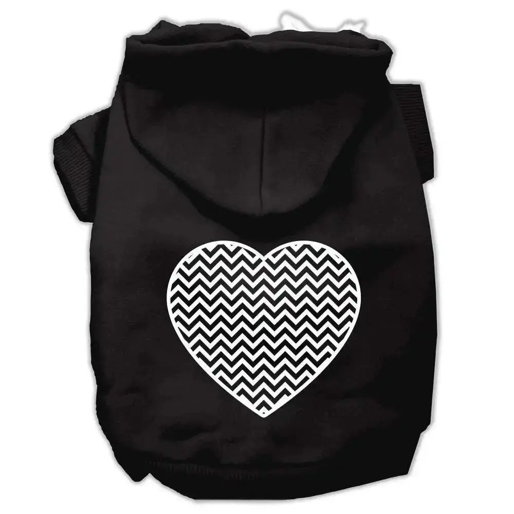 Chevron-Heart-Screen-Print-Dog-Pet-Hoodies-Black-Size-Xxl-GreatEagleInc-333661037