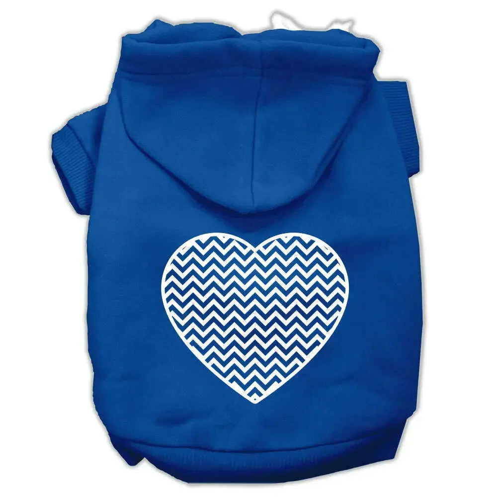 Chevron-Heart-Screen-Print-Dog-Pet-Hoodies-Blue-Size-Xs-GreatEagleInc-333661512