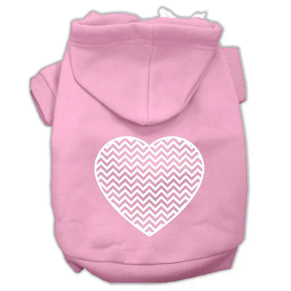 Chevron-Heart-Screen-Print-Dog-Pet-Hoodies-Light-Pink-Size-Lg-GreatEagleInc-333663913