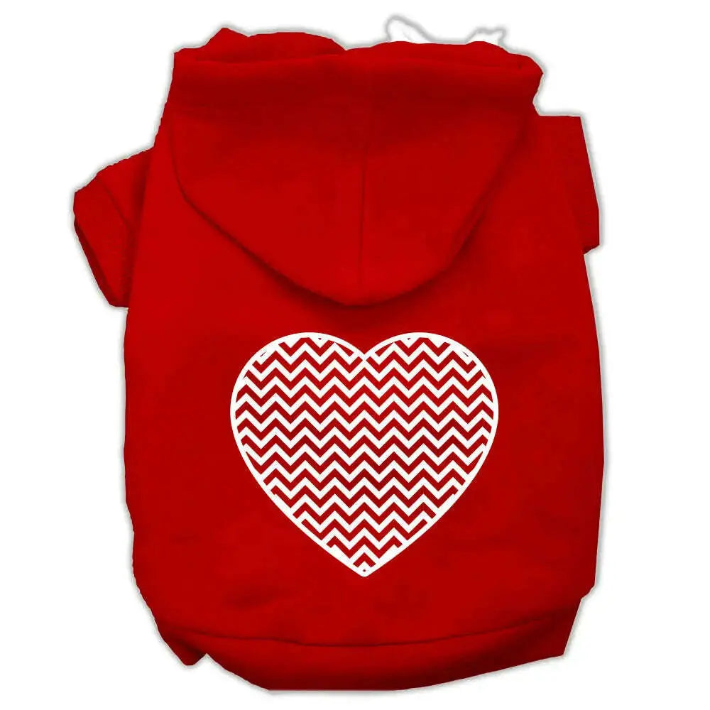Chevron-Heart-Screen-Print-Dog-Pet-Hoodies-Red-Size-Lg-GreatEagleInc-333663740
